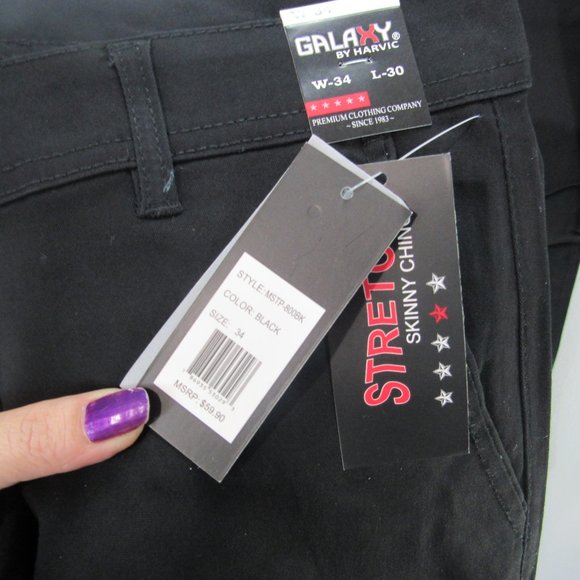 3/$25 Men's Galaxy pants Black size 34WX30L Slim leg NWT - Picture 13 of 15